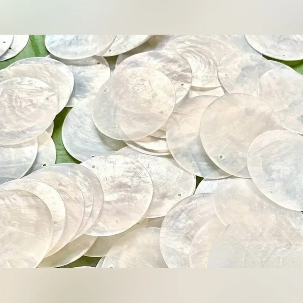 10 Pack 25mm Round Shell Charms Assorted Colors Sew On Paillettes Craft DIY